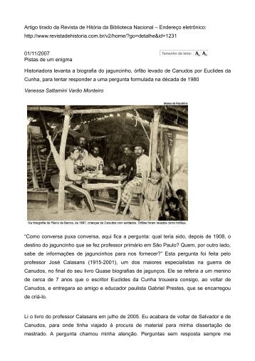 Artigo tirado da Revista de Hitória da Biblioteca ... - Educadores