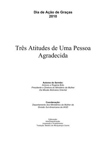 Três Atitudes de Uma Pessoa Agradecida