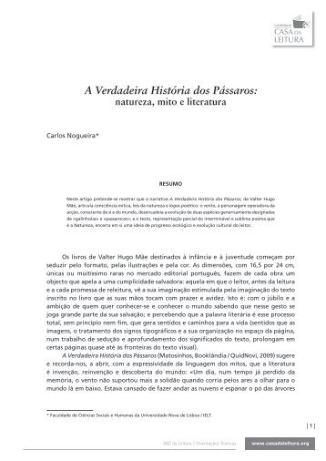 A Verdadeira História dos Pássaros: natureza, mito e literatura