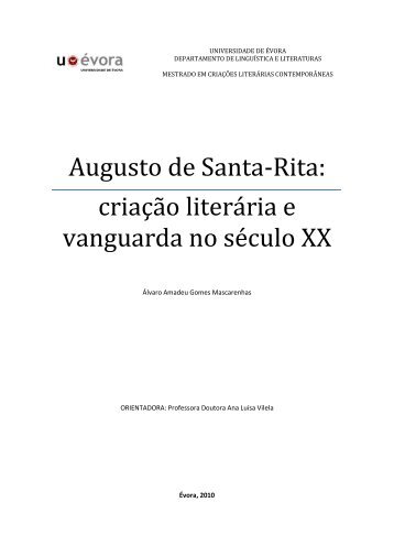 Augusto de Santa-Rita: criação literária e vanguarda no século XX