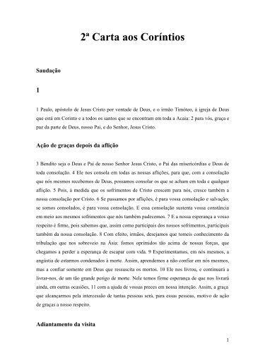 2ª Carta aos Coríntios - Instituto das Apóstolas do Sagrado Coração ...