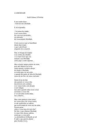 A LIBERDADE Gibran Kalil - Florindomundo