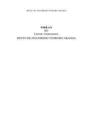 OBRAS LITTERÂRI AS DE Bento de Figueiredo Tenreiro Aranha