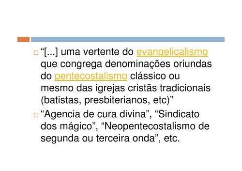 NEOPENTECOSTALISMO: O OUTRO LADO DA MOEDA Por ...