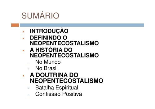 NEOPENTECOSTALISMO: O OUTRO LADO DA MOEDA Por ...