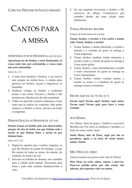 Cantos Missas Cerco, PDF, Amor