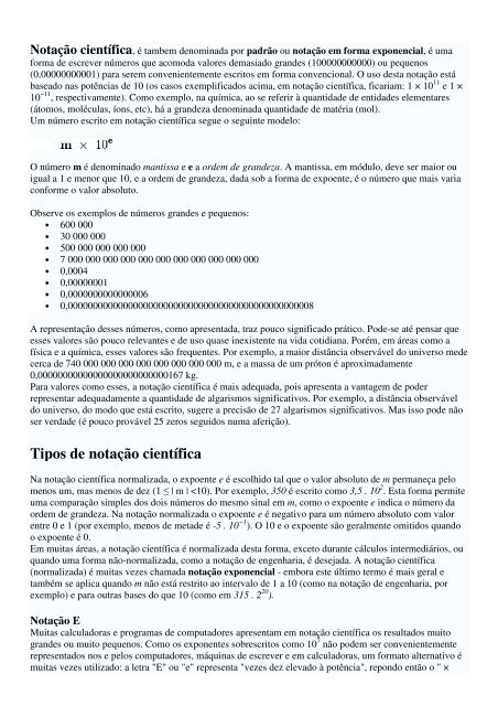 Notação Cientifica, PDF, Exponenciação