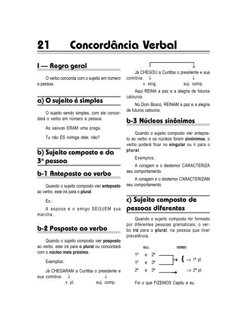 Gabarito Sobre Concordância Verbal I, PDF, Assunto (gramática)