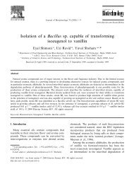 Isolation of a Bacillus sp. capable of transforming isoeugenol to ...