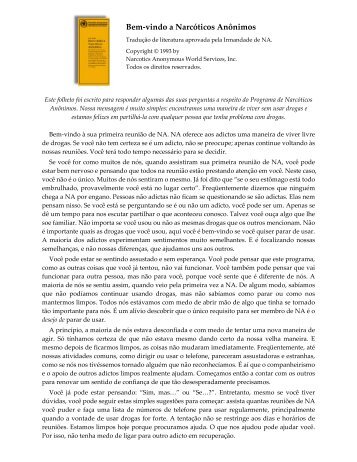 Bem-vindo a Narcóticos Anônimos - Narcotics Anonymous