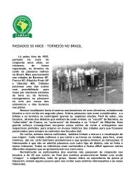 PASSADOS 50 ANOS - TORNEIOS NO BRASIL - Canto e Fibra