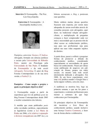 II Gustavo D'Andrea e Foresepédia, a Enciclopédia Jurídica Livre. II ...