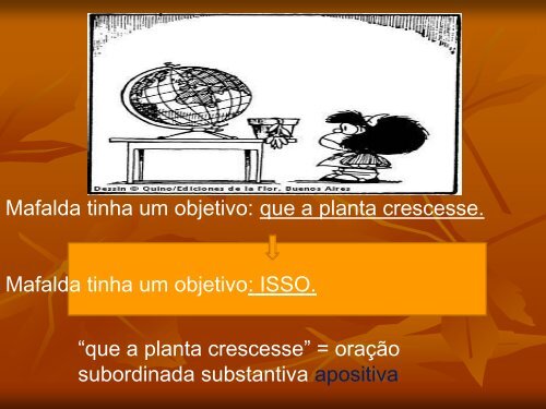 ORAÇÕES SUBORDINADAS SUBSTANTIVAS