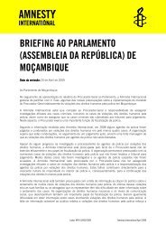 briefing ao parlamento - Amnistia Internacional