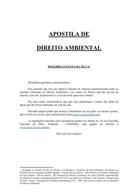 APOSTILA DE DIREITO AMBIENTAL - Jurisite