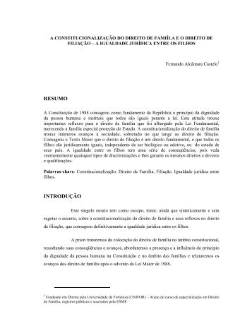 igualdade jurídica entre os filhos