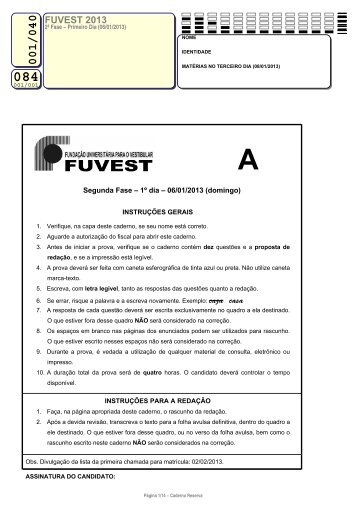 FUVEST 2013 - Oficina do Estudante