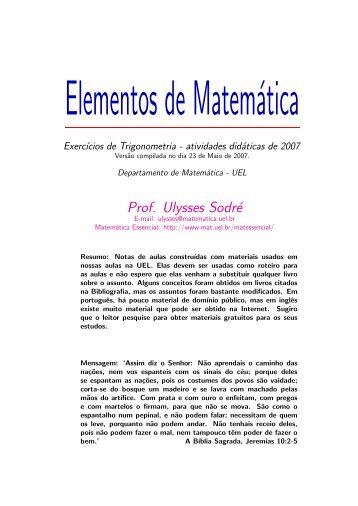 Elementos de Matemática: Exercícios 4 - Departamento de ...