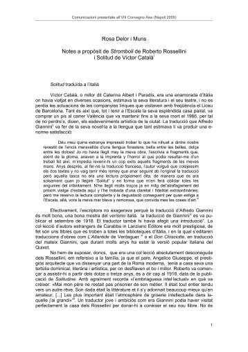 Rosa Delor i Muns Notes a propòsit de Stromboli de Roberto ...