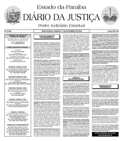 Diario da Justi a 29-05-2001 - Tribunal de Justiça da Paraíba