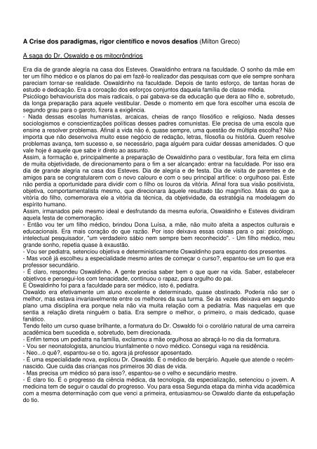 A Crise dos paradigmas, rigor científico e novos desafios ... - Unisinos