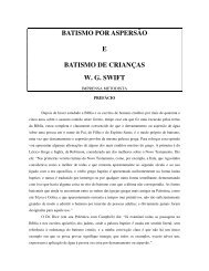 BATISMO POR ASPERSÃO E BATISMO DE CRIANÇAS W. G. SWIFT