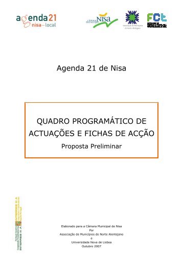 quadro programático de actuações e fichas de acção a21l nisa