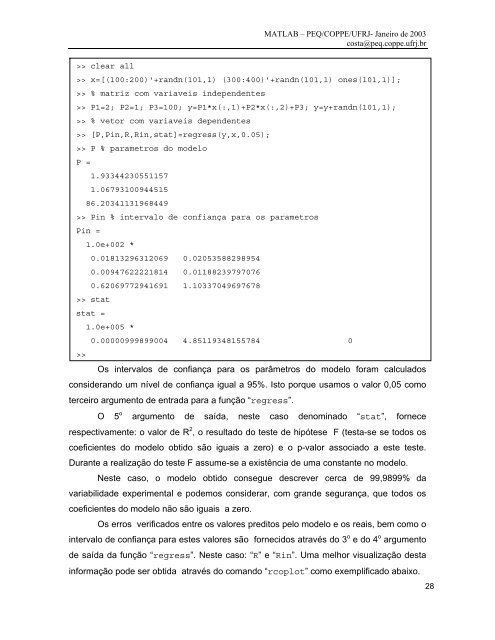 Dicas de utilização do MATLAB - Programa de Engenharia Química ...