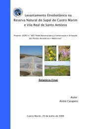 d. Levantamento etnobotânico na Reserva de ... - DRAP Algarve