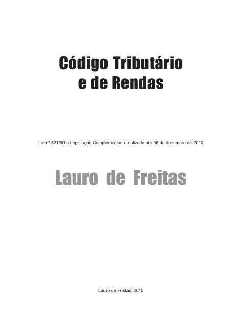 Novo código Tributário - Lauro de Freitas