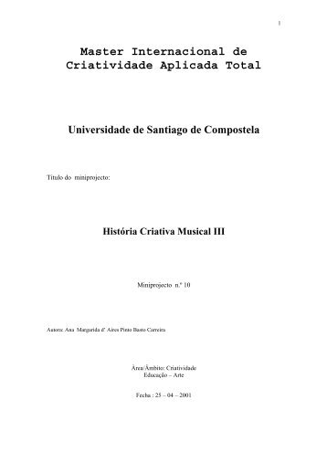 História Criativa Musical III - Iacat