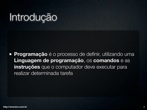 Programação de Computadores - Everson SA