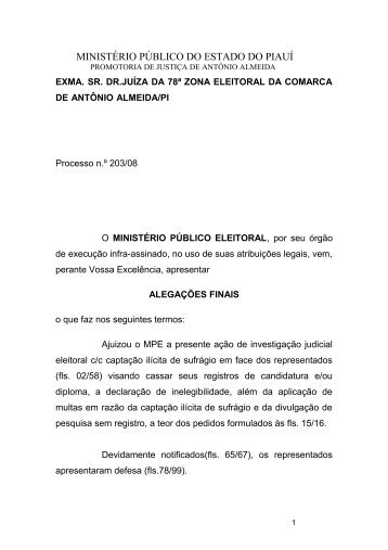 Alegações finais AIJE.pdf - Ministério Público do Estado do Piauí