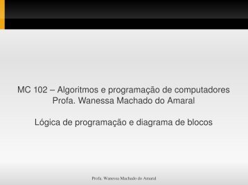 MC 102 – Algoritmos e programação de computadores Profa ... - DCA