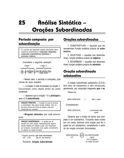 Análise Sintática – Orações Subordinadas 25