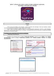 Sphinx®: software para coleta e análise de dados ... - SPHINX Brasil