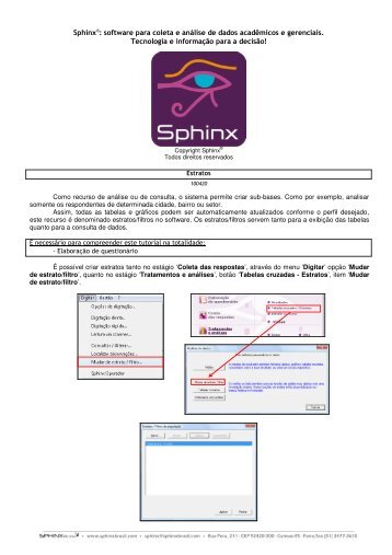 Sphinx®: software para coleta e análise de dados ... - SPHINX Brasil