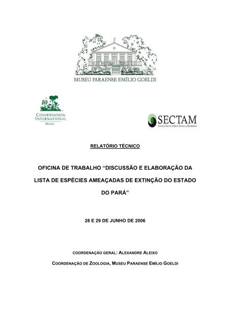 Relatório Técnico. - Museu Paraense Emílio Goeldi