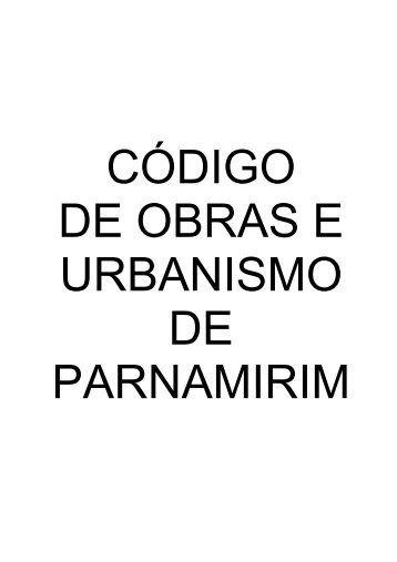 Código de Obras - Prefeitura de Parnamirim