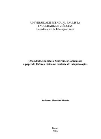 Obesidade, Diabetes e Síndromes Correlatas - voltar - Unesp