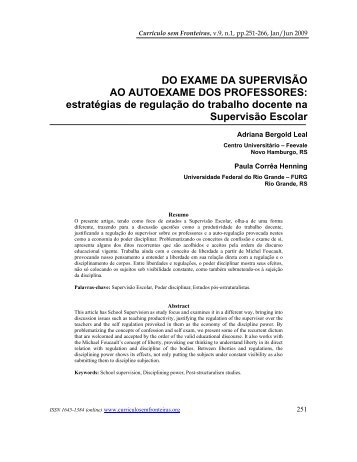 Do exame da supervisão ao autoexame dos professores