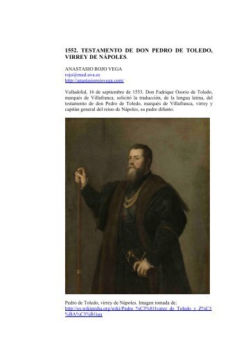 1552 Testamento del virrey de Napoles don Pedro de Toledo