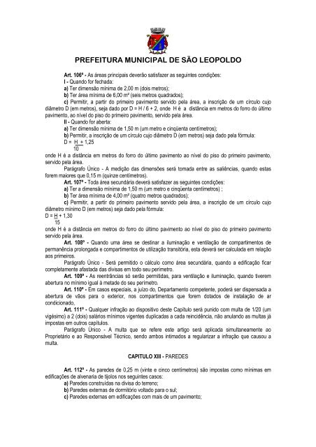 codigo de obras - Prefeitura Municipal de São Leopoldo