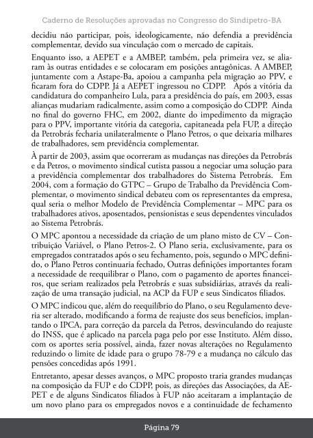 nosso desafio é o futuro Caderno de Resoluções ... - Sindipetro Bahia