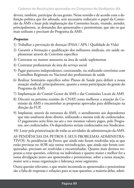 nosso desafio é o futuro Caderno de Resoluções ... - Sindipetro Bahia