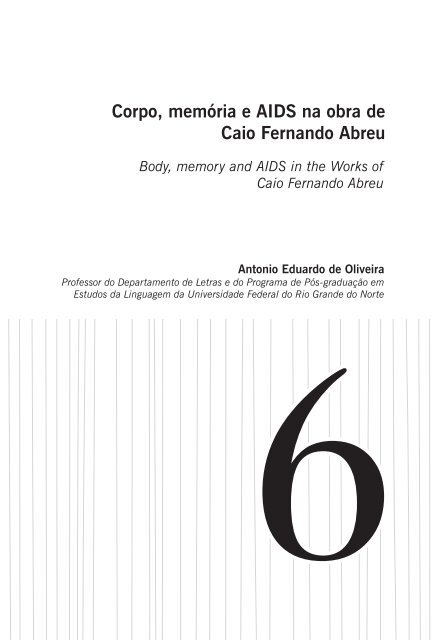 Corpo, memória e AIDS na obra de Caio Fernando Abreu - cchla