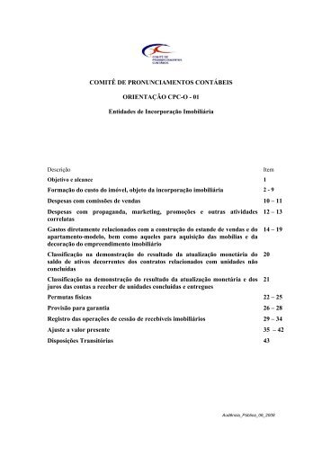 CPC 0 - 01 (pdf) - Comitê de Pronunciamentos Contábeis