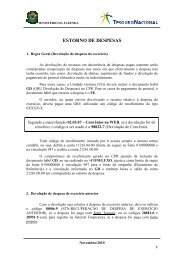 ESTORNO DE DESPESAS - Ministério da Fazenda