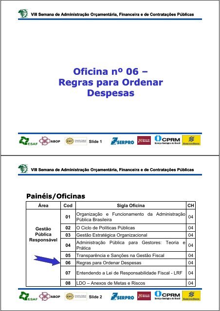 Regras Para Ordenar Despesas - Esaf - Ministério da Fazenda