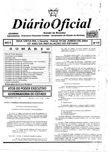 19 - Imprensa Oficial do Estado de Roraima